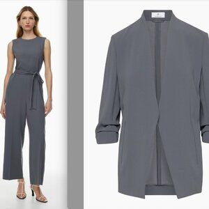 Aritzia Babaton Power Hip Blazer & Office Jumpsuit Vintage Navy (Grey) Size L/12